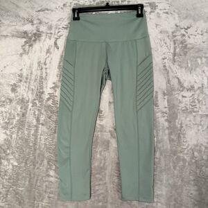Absolutely Fit Leggings S Sage Mint Green Moto Pocket Crop Athletic Yoga Workout
